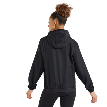 Black - Back - Umbro Womens-Ladies Pro Training Windbreaker Full Zip Hoodie