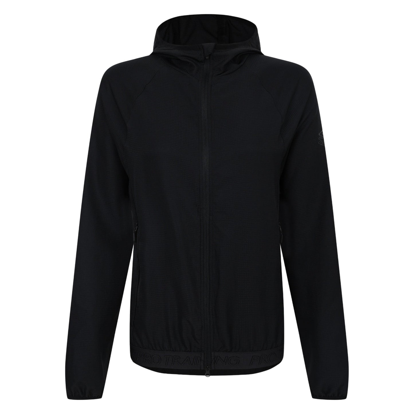 Black - Front - Umbro Womens-Ladies Pro Training Windbreaker Full Zip Hoodie