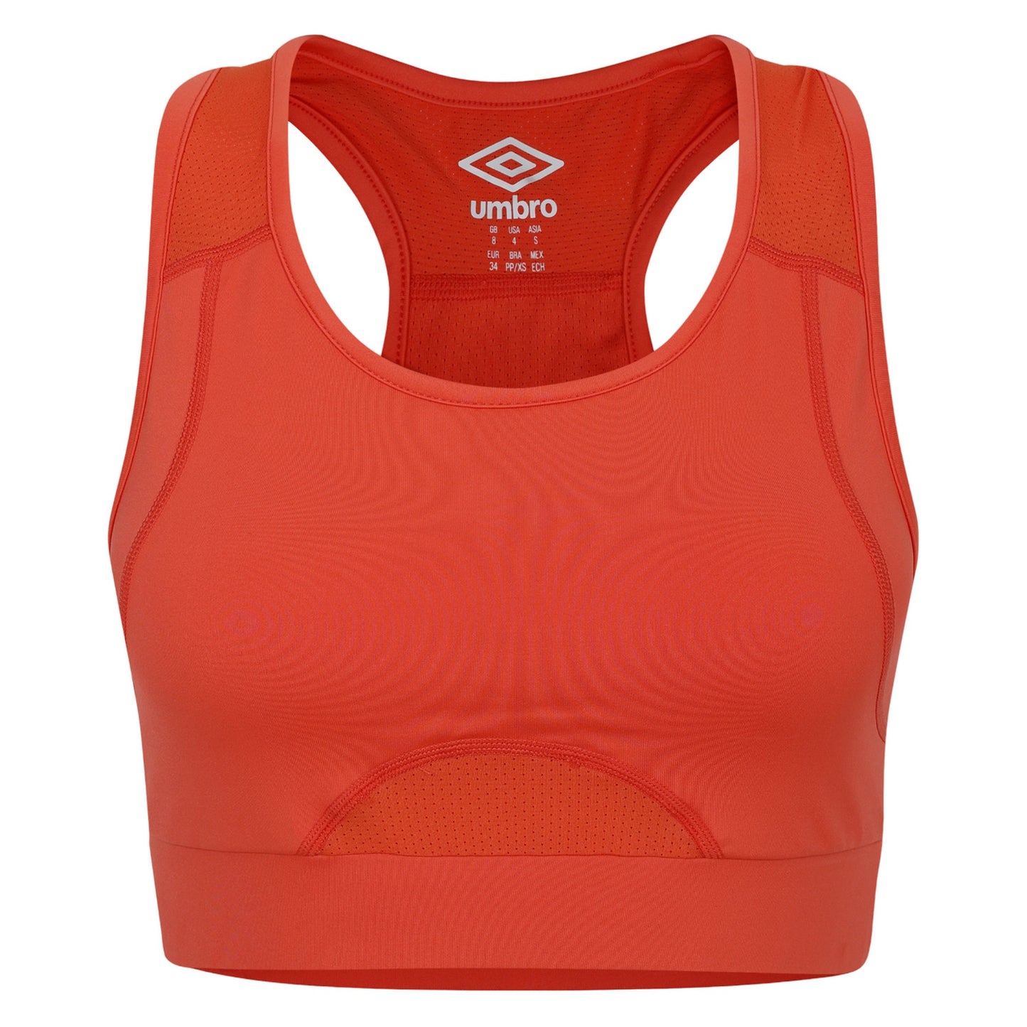 Hot Coral - Front - Umbro Womens-Ladies Pro Training Sports Bra