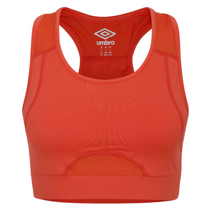Hot Coral - Front - Umbro Womens-Ladies Pro Training Sports Bra