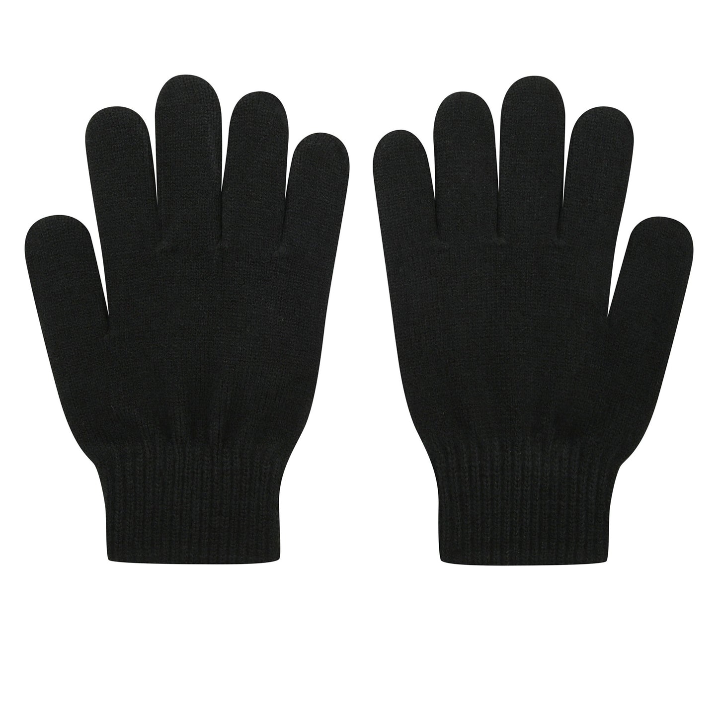 Black - Back - Umbro Childrens-Kids Knitted Winter Gloves