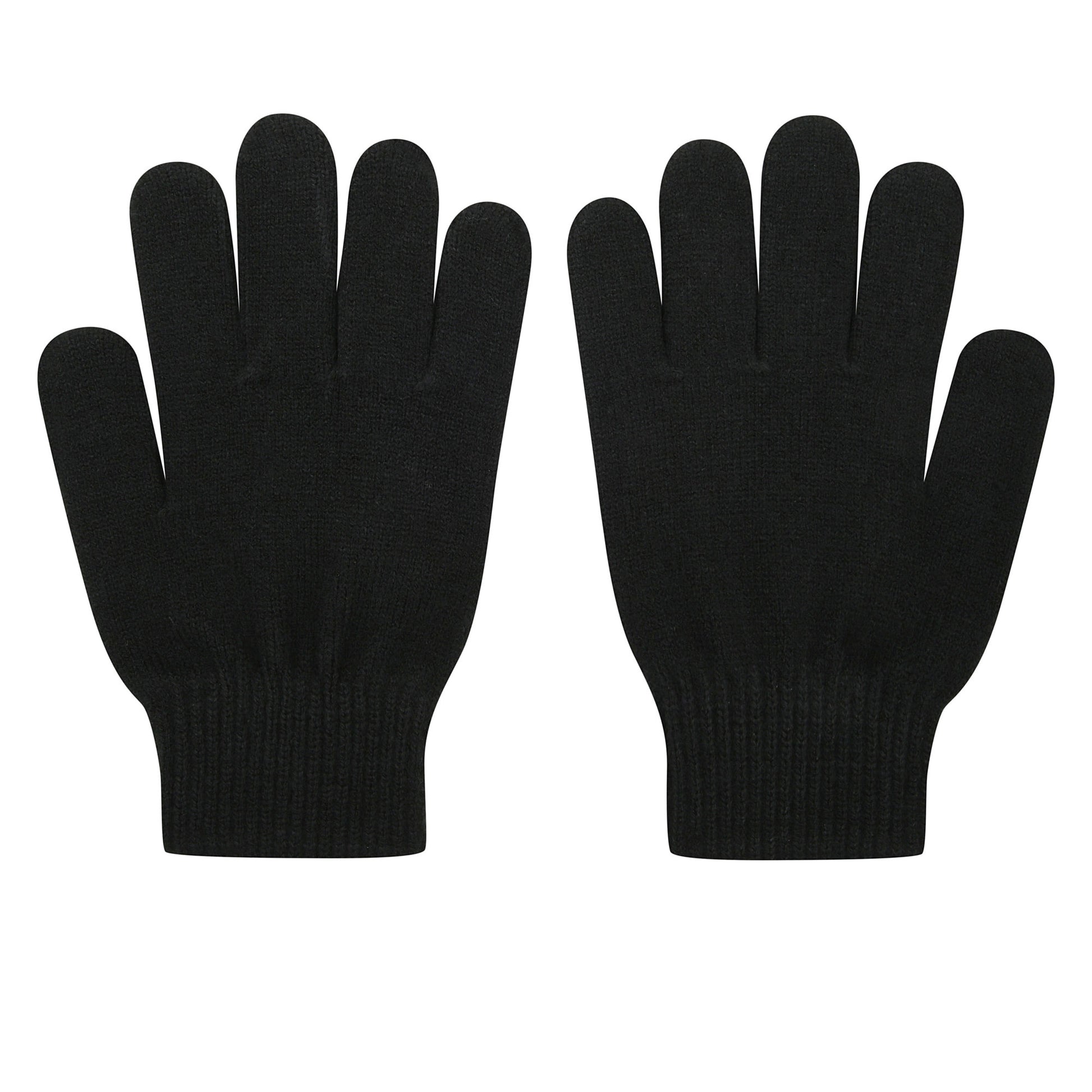 Black - Back - Umbro Childrens-Kids Knitted Winter Gloves