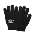 Black - Side - Umbro Childrens-Kids Knitted Winter Gloves