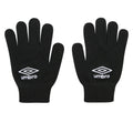 Black - Front - Umbro Childrens-Kids Knitted Winter Gloves