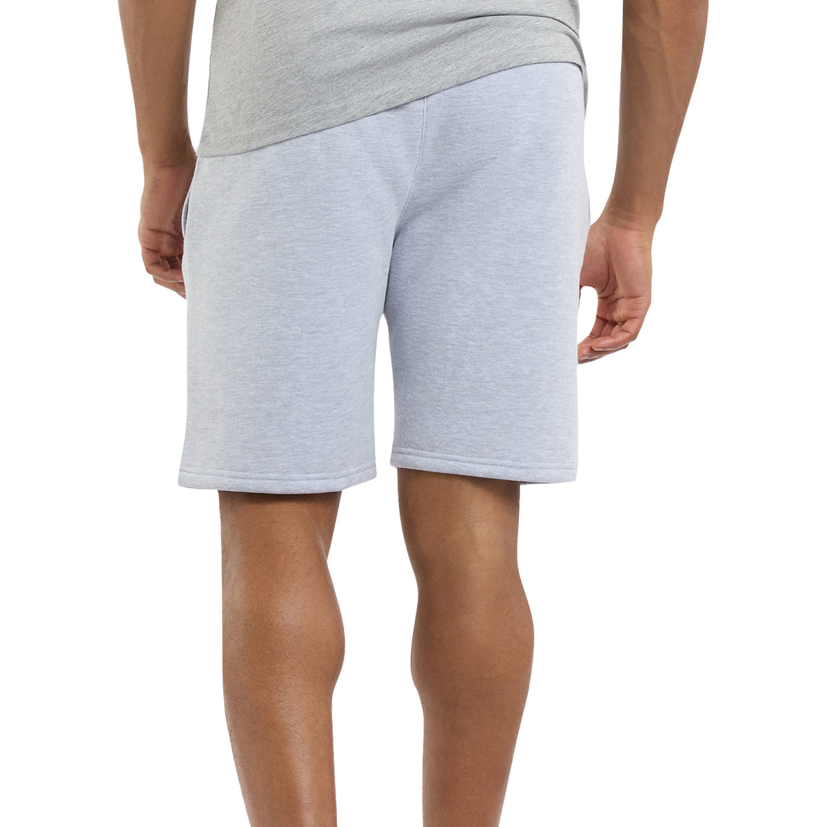 Grey Marl - Back - Umbro Mens Fleece Logo Casual Shorts