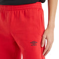 Vermillion - Side - Umbro Mens Fleece Logo Casual Shorts