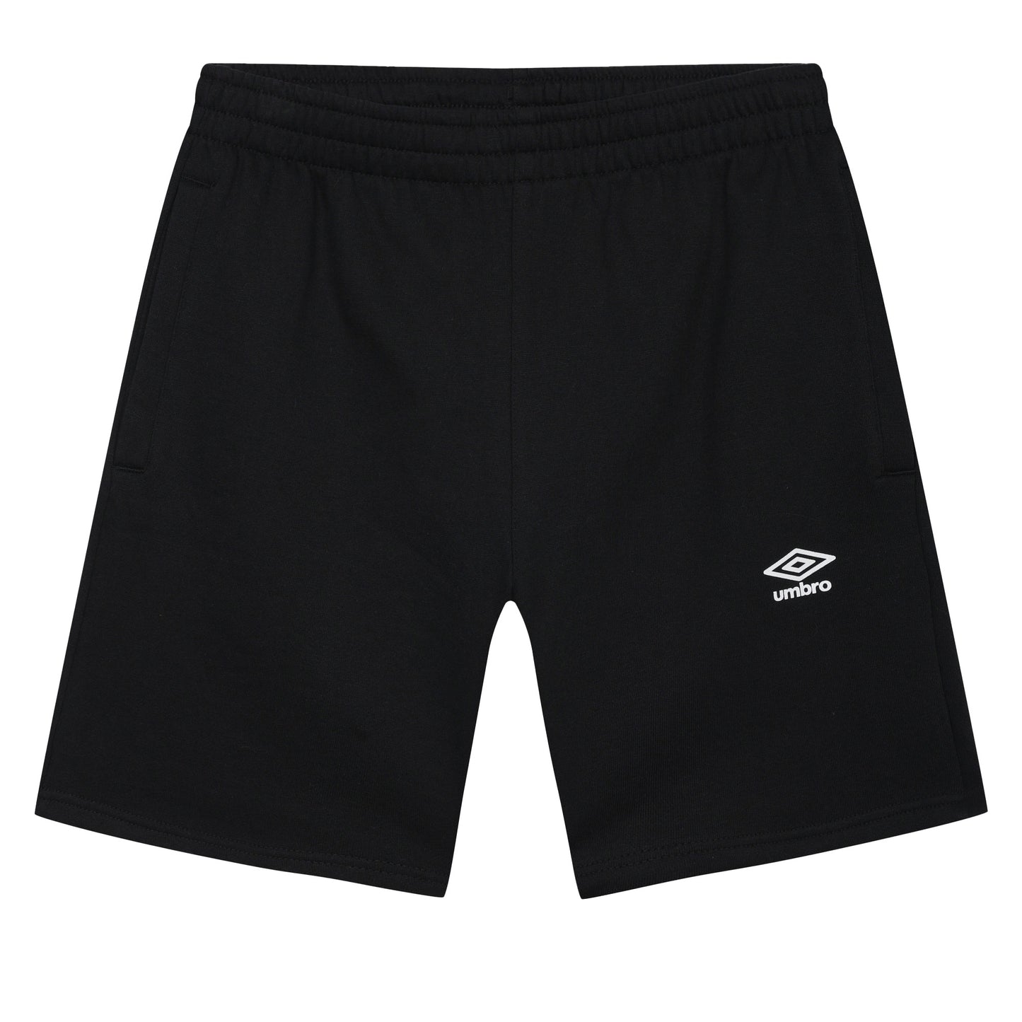 Black - Front - Umbro Mens Fleece Logo Casual Shorts
