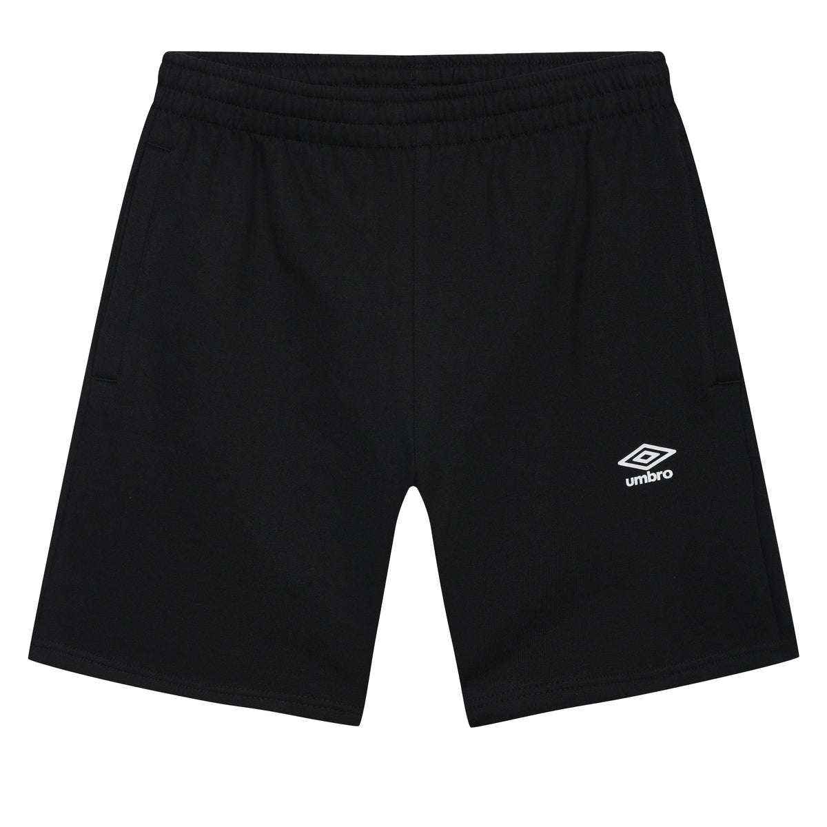 Black - Front - Umbro Mens Fleece Logo Casual Shorts