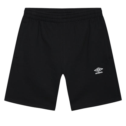 Black - Front - Umbro Mens Fleece Logo Casual Shorts