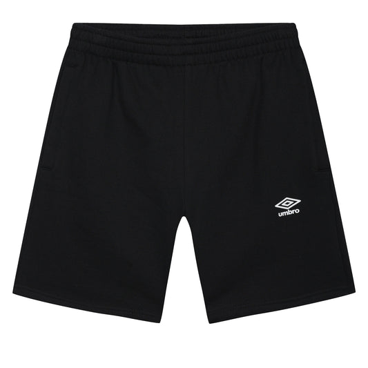 Black - Front - Umbro Mens Fleece Logo Casual Shorts