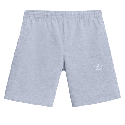 Grey Marl - Front - Umbro Mens Fleece Logo Casual Shorts
