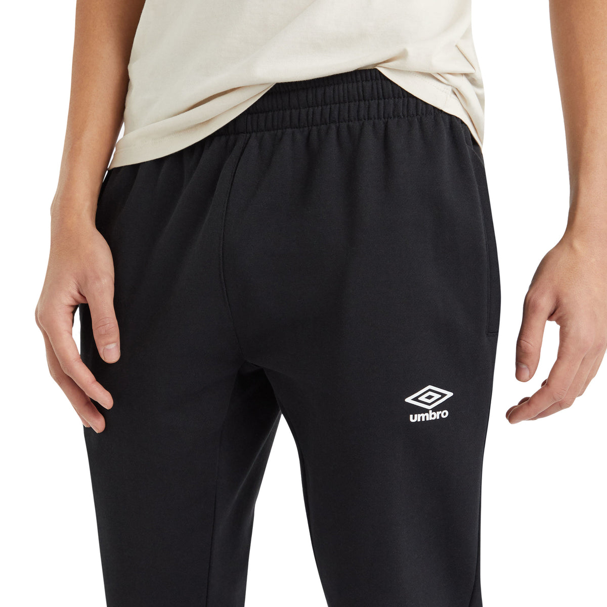 Black - Side - Umbro Mens Fleece Jogging Bottoms