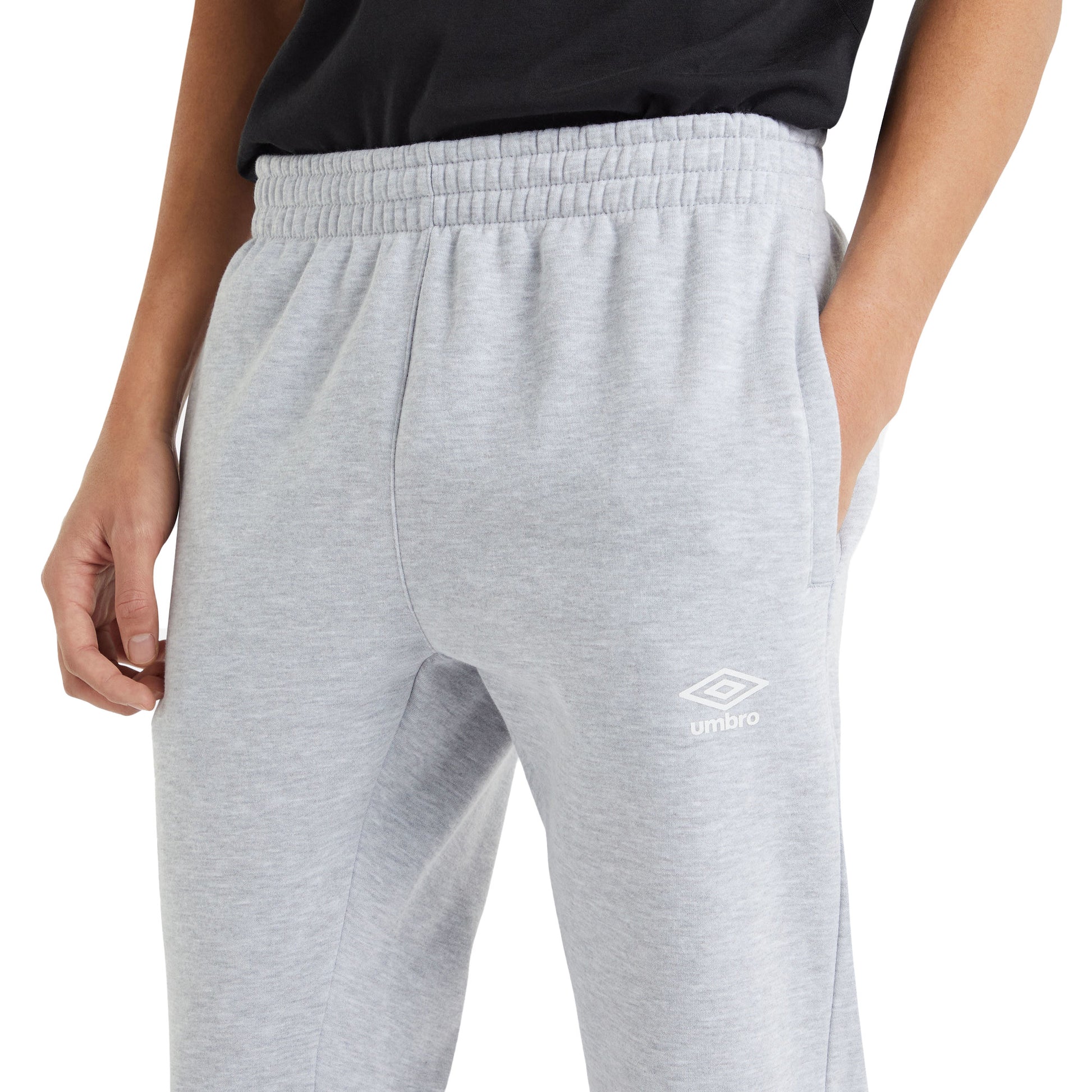 Grey Marl - Side - Umbro Mens Fleece Jogging Bottoms
