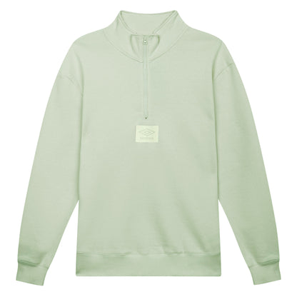 Frosty Green - Front - Umbro Mens Logo Quarter Zip Fleece Top