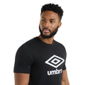 Black - Lifestyle - Umbro Mens Stacked Logo T-Shirt