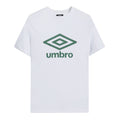 Brilliant White-Fir - Front - Umbro Mens Stacked Logo T-Shirt