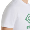 Brilliant White-Fir - Lifestyle - Umbro Mens Stacked Logo T-Shirt