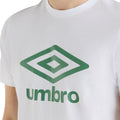 Brilliant White-Fir - Pack Shot - Umbro Mens Stacked Logo T-Shirt