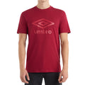 Tibetan Red - Back - Umbro Mens Stacked Logo T-Shirt