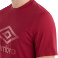 Tibetan Red - Pack Shot - Umbro Mens Stacked Logo T-Shirt