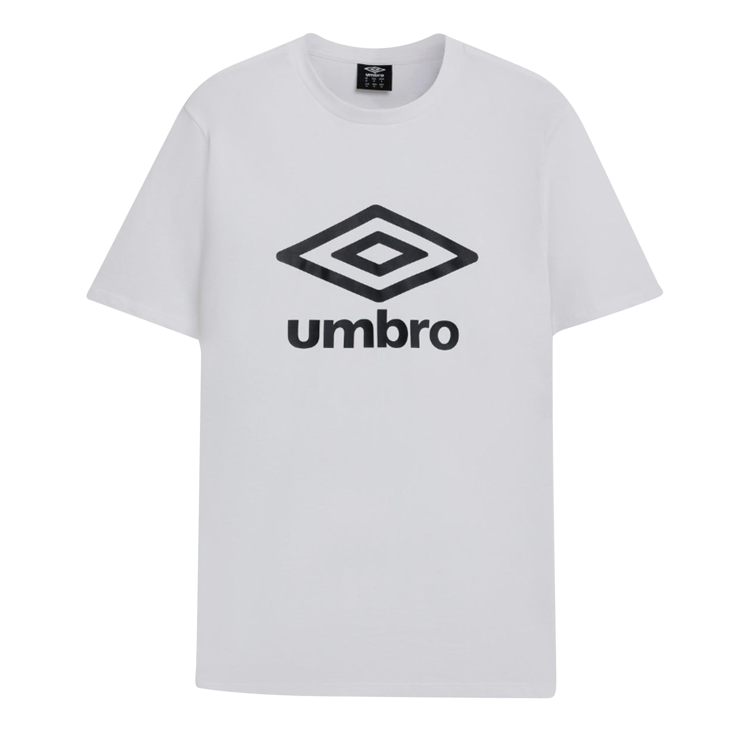 Brilliant White-Black - Front - Umbro Mens Stacked Logo T-Shirt