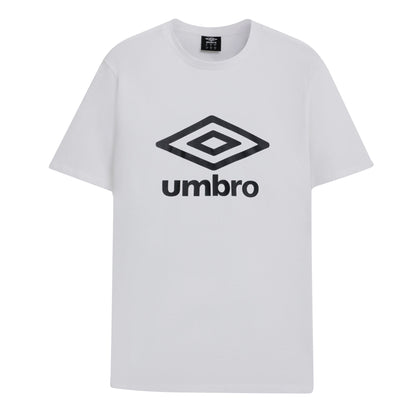 Brilliant White-Black - Front - Umbro Mens Stacked Logo T-Shirt