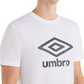 Brilliant White-Black - Lifestyle - Umbro Mens Stacked Logo T-Shirt