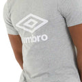 Grey Marl - Pack Shot - Umbro Mens Stacked Logo T-Shirt