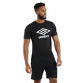 Black - Back - Umbro Mens Stacked Logo T-Shirt
