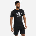 Black - Front - Umbro Mens Stacked Logo T-Shirt
