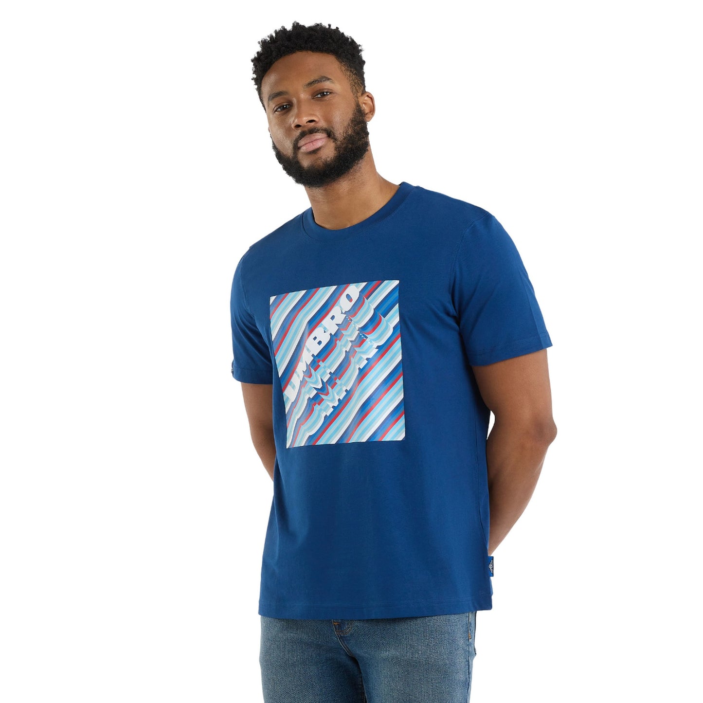 Estate Blue - Front - Umbro Mens Gradient Box T-Shirt