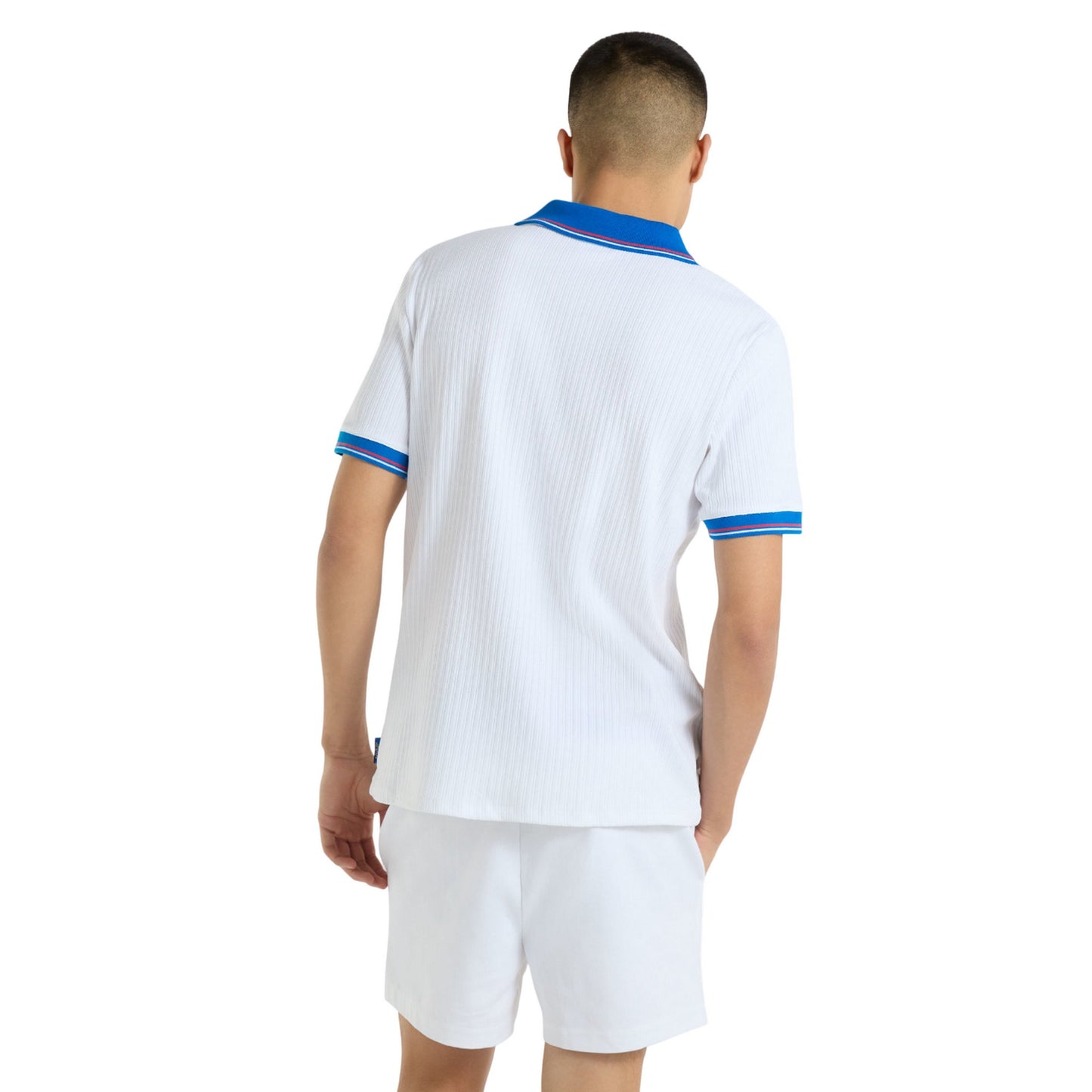 Brilliant White - Back - Umbro Mens Ribbed Tennis T-Shirt