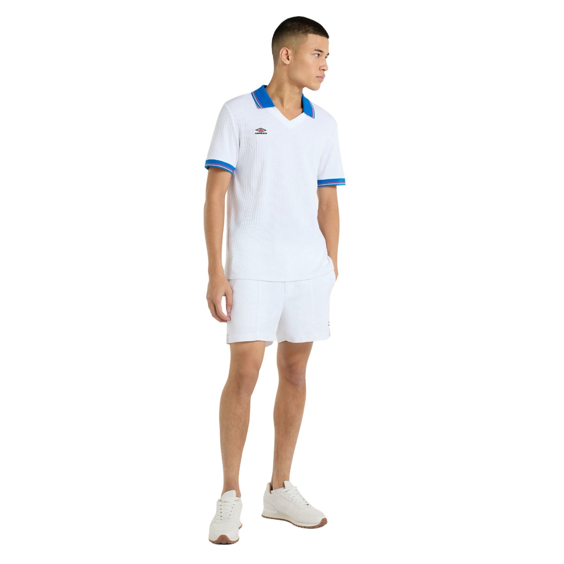 Brilliant White - Side - Umbro Mens Ribbed Tennis T-Shirt