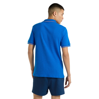 Regal Blue - Back - Umbro Mens Ribbed Tennis T-Shirt