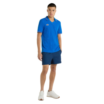 Regal Blue - Side - Umbro Mens Ribbed Tennis T-Shirt