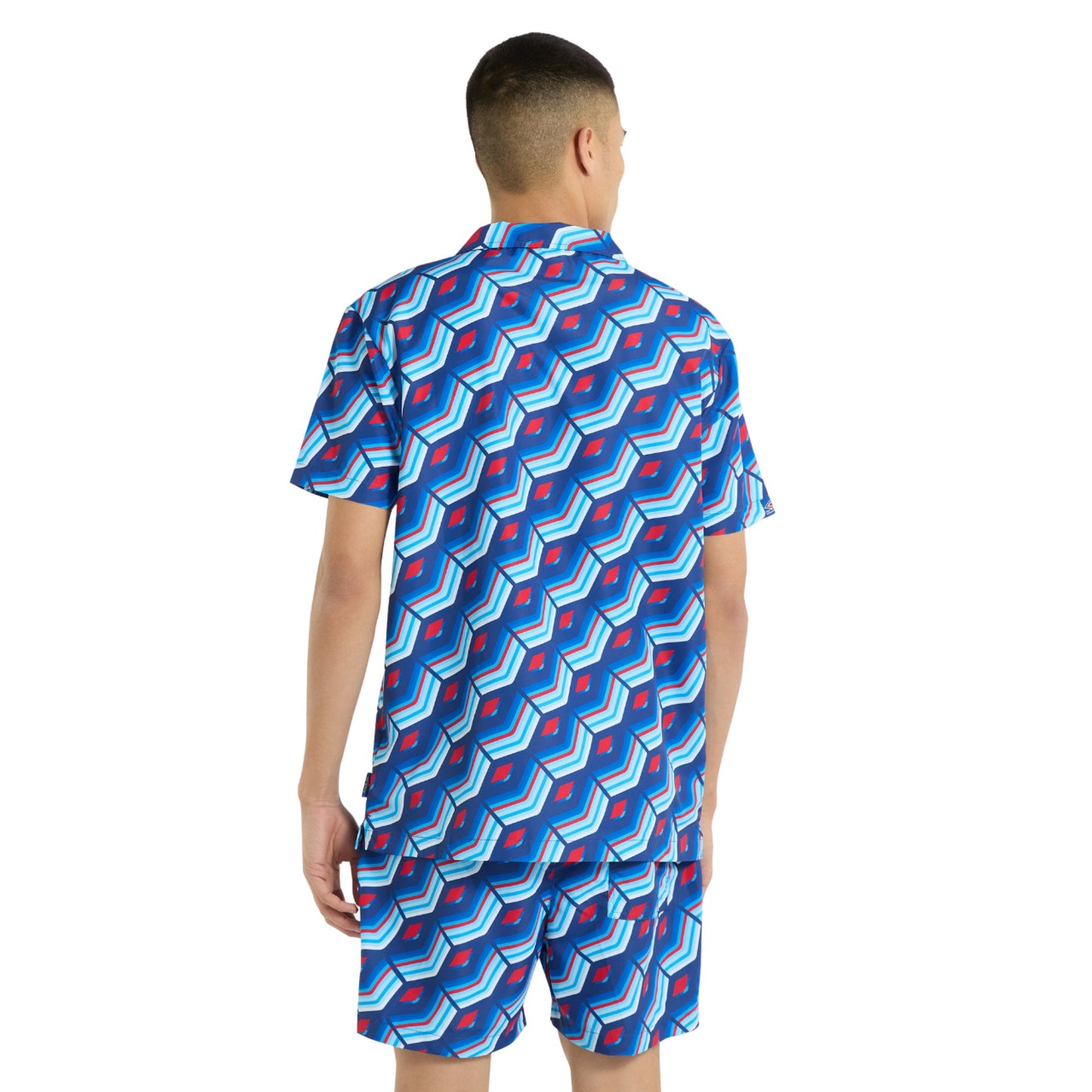 Regal Blue-Multicoloured - Back - Umbro Mens Cabana Printed Shirt