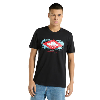 Black - Front - Umbro Mens International T-Shirt