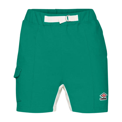 Quetzal Green-Papyrus - Front - Umbro Mens Panelled Shorts