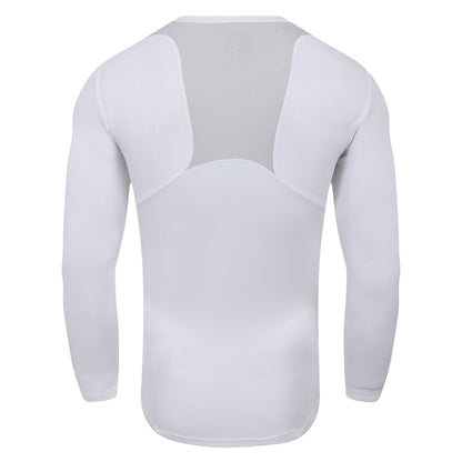 White - Back - Umbro Mens Long-Sleeved Rugby Base Layer Top