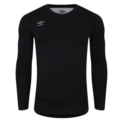 Black - Front - Umbro Mens Long-Sleeved Rugby Base Layer Top