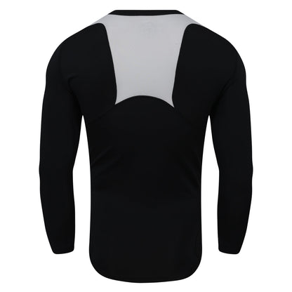 Black - Back - Umbro Mens Long-Sleeved Rugby Base Layer Top