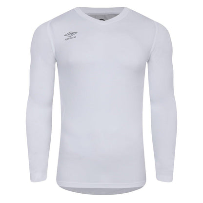 White - Front - Umbro Mens Long-Sleeved Rugby Base Layer Top
