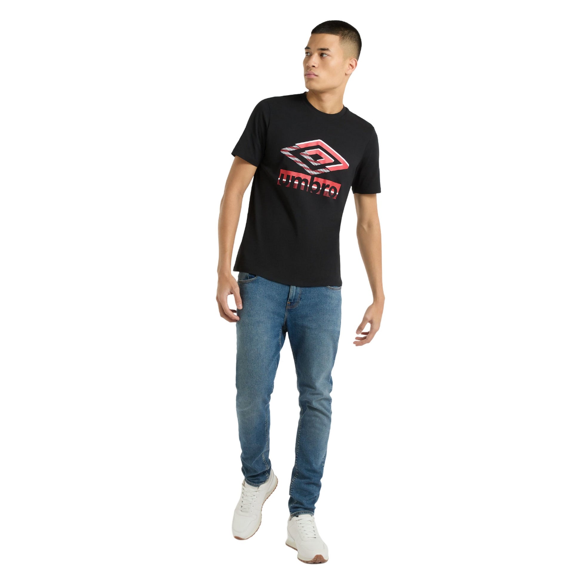 Black - Side - Umbro Mens Glitch T-Shirt