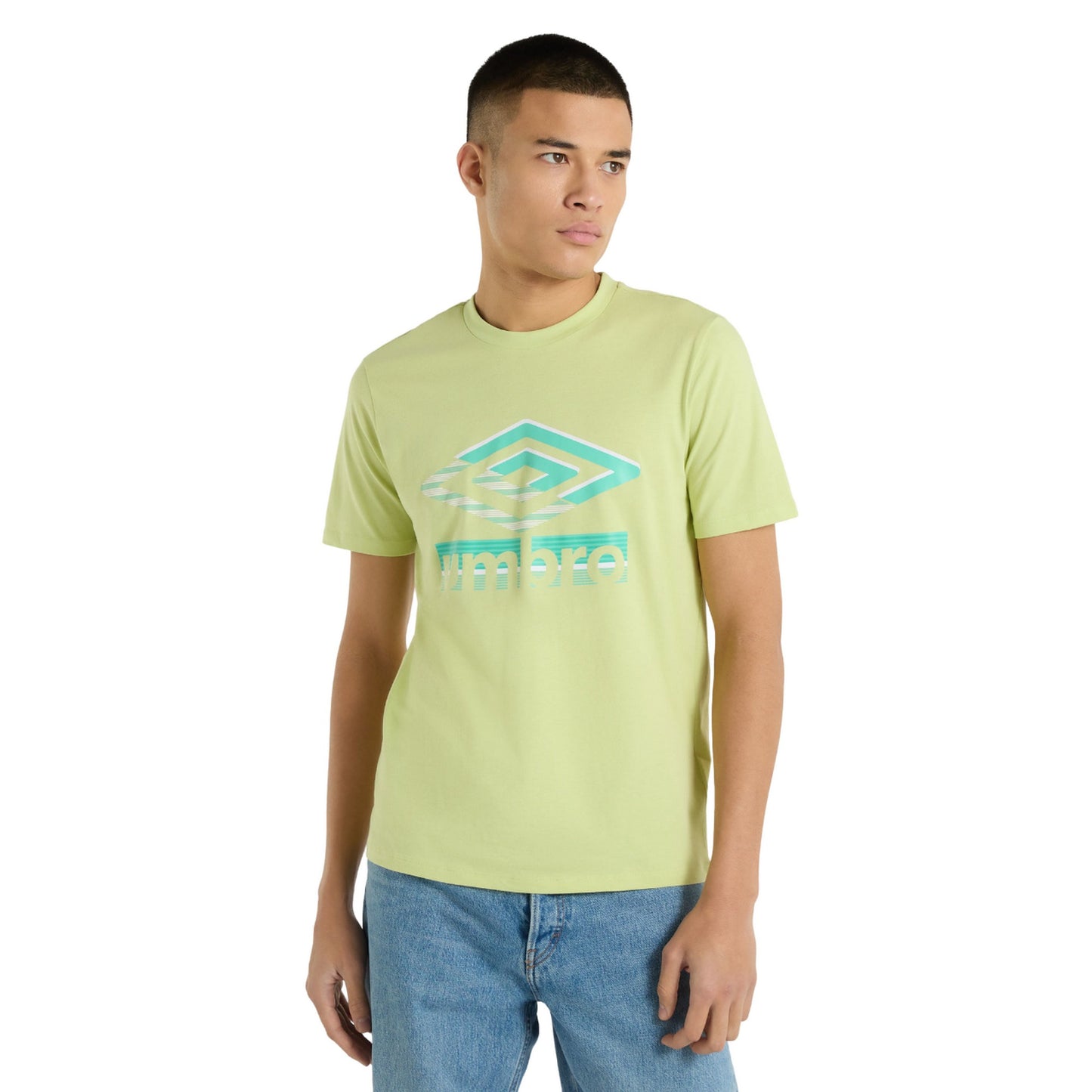 Shadow Lime - Front - Umbro Mens Glitch T-Shirt