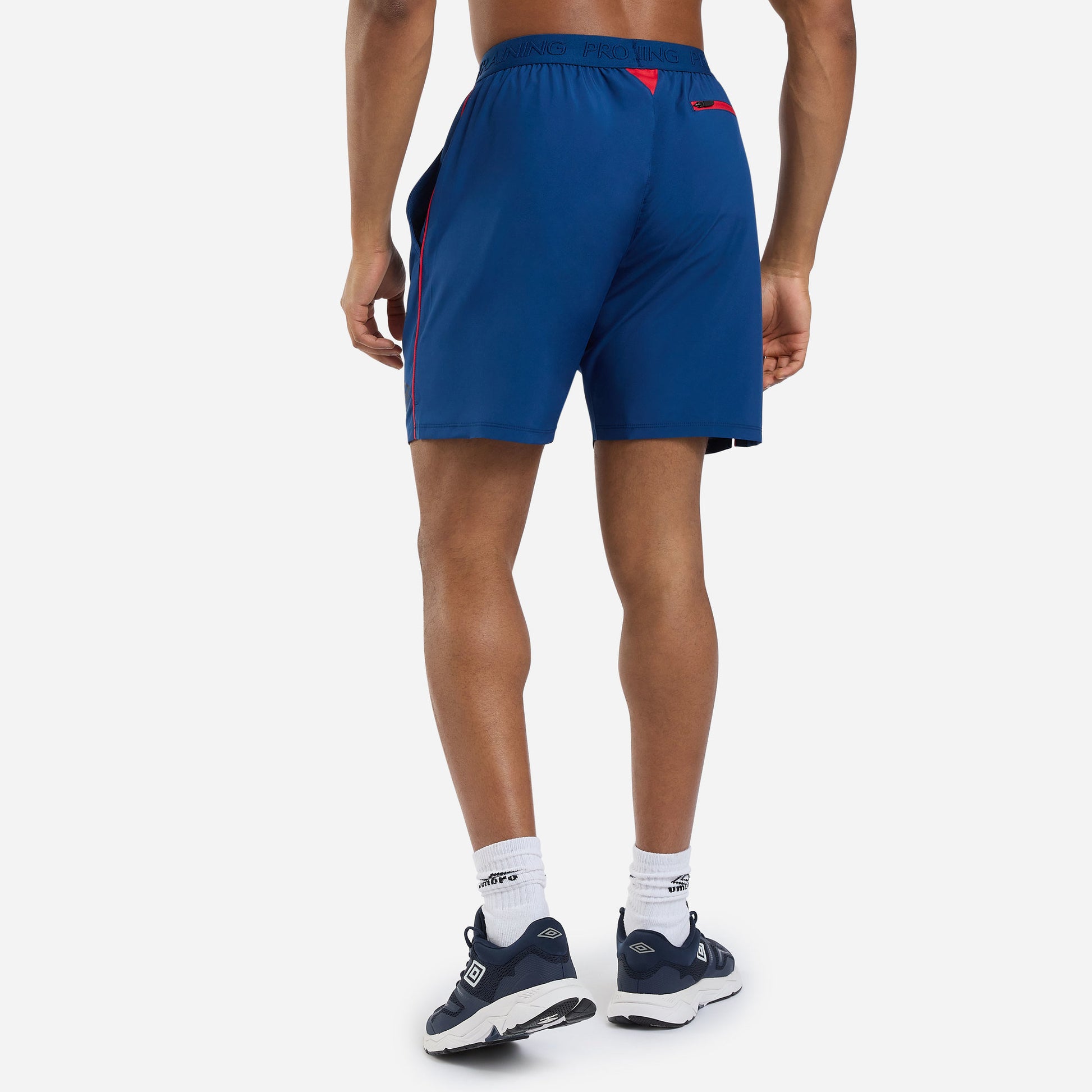 Estate Blue-Rococo Red - Back - Umbro Mens Pro Training Woven Shorts