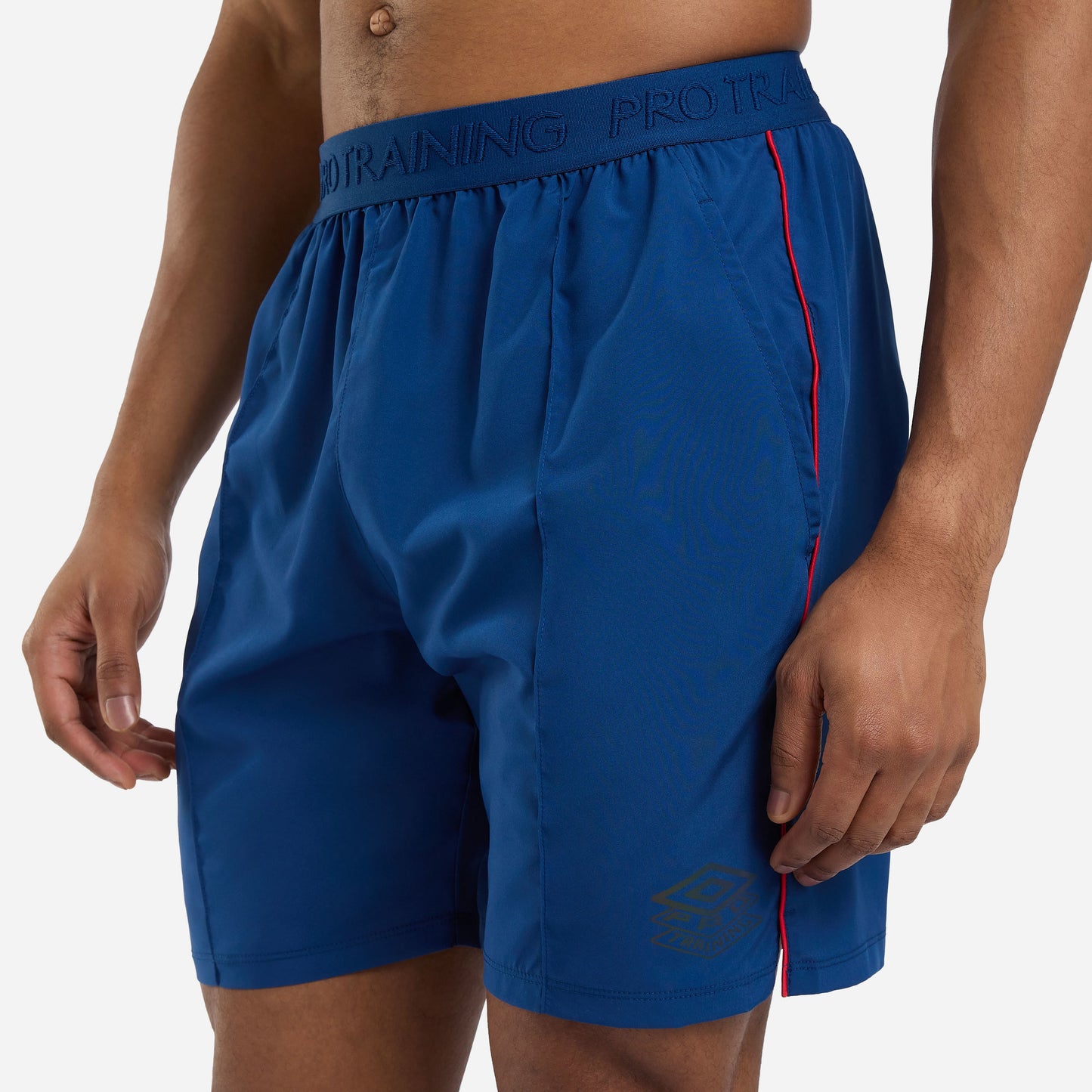 Estate Blue-Rococo Red - Side - Umbro Mens Pro Training Woven Shorts