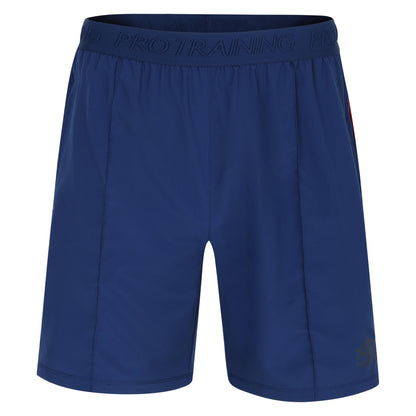Estate Blue-Rococo Red - Front - Umbro Mens Pro Training Woven Shorts