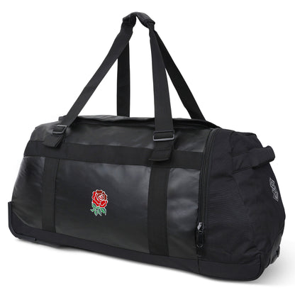 Black-Silver - Front - Umbro Rfu Elite England Rugby Wheeled Duffel Bag