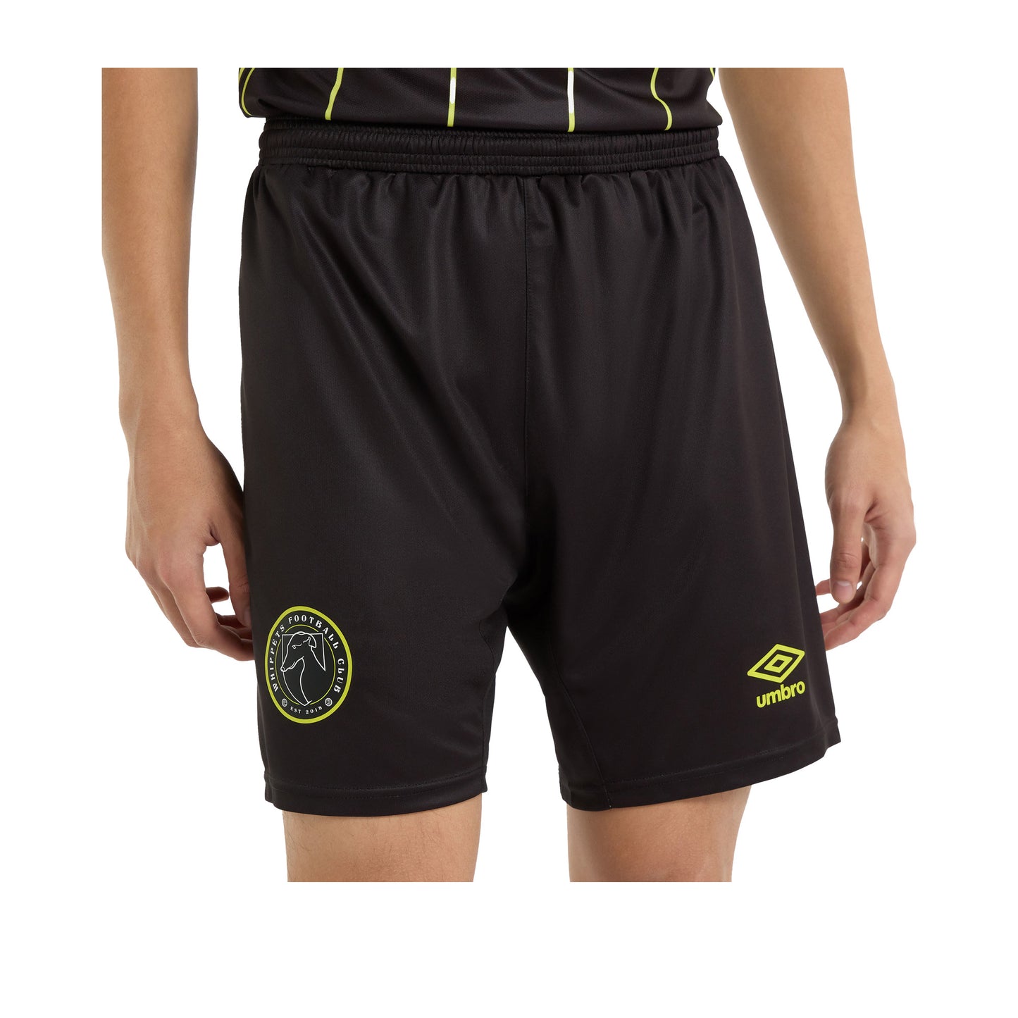 Black - Side - Umbro Mens Match Whippets FC Football Shorts