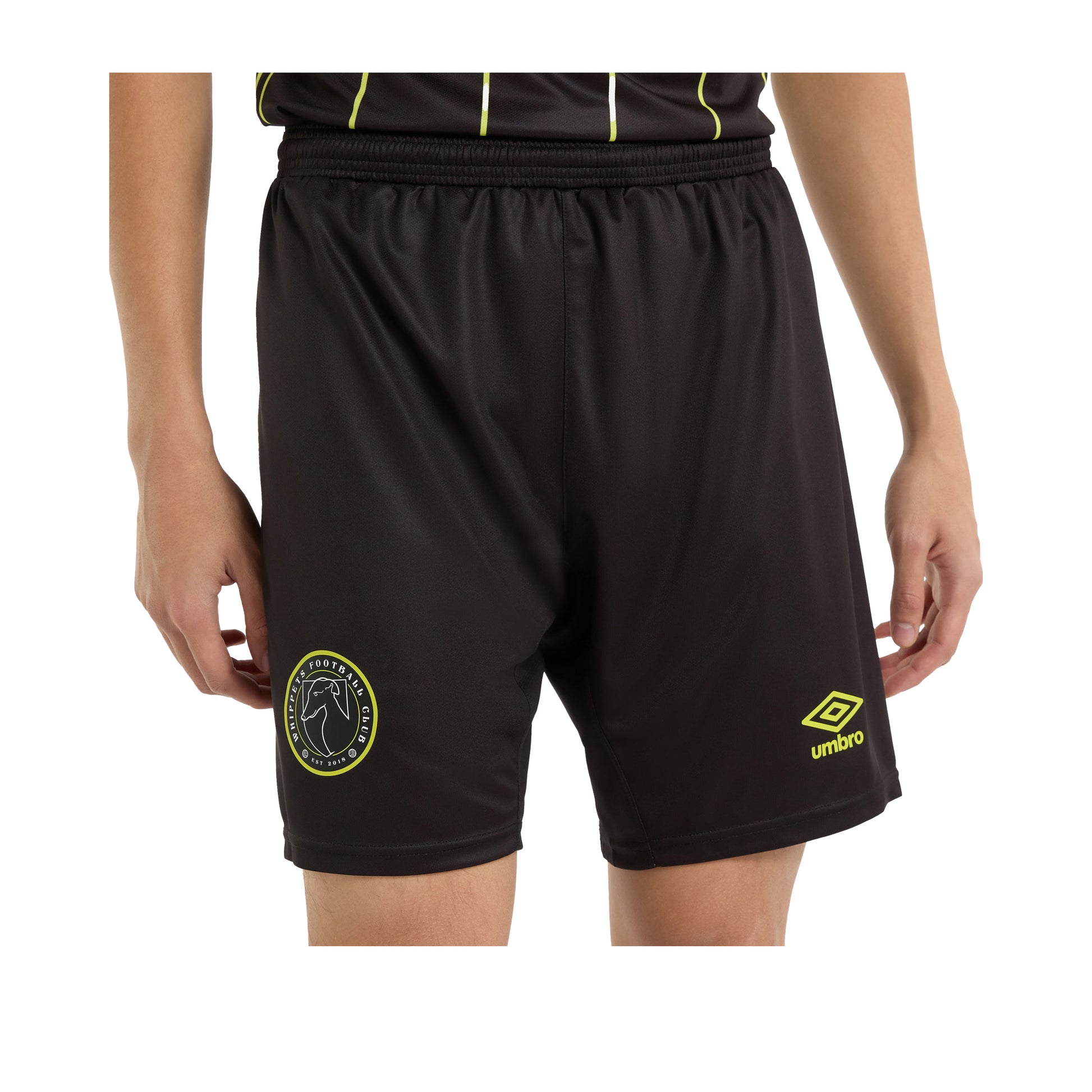Black - Side - Umbro Mens Match Whippets FC Football Shorts